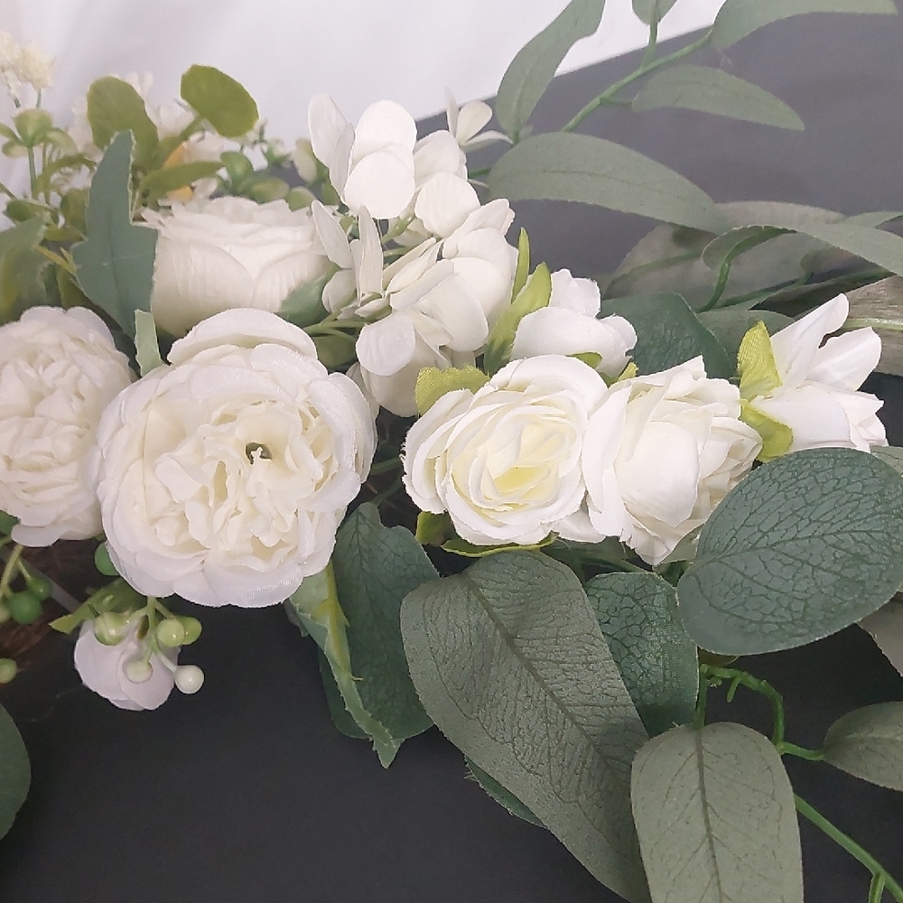 White Floral Arrangement, 2 Piece Set - Picture 6 of 7